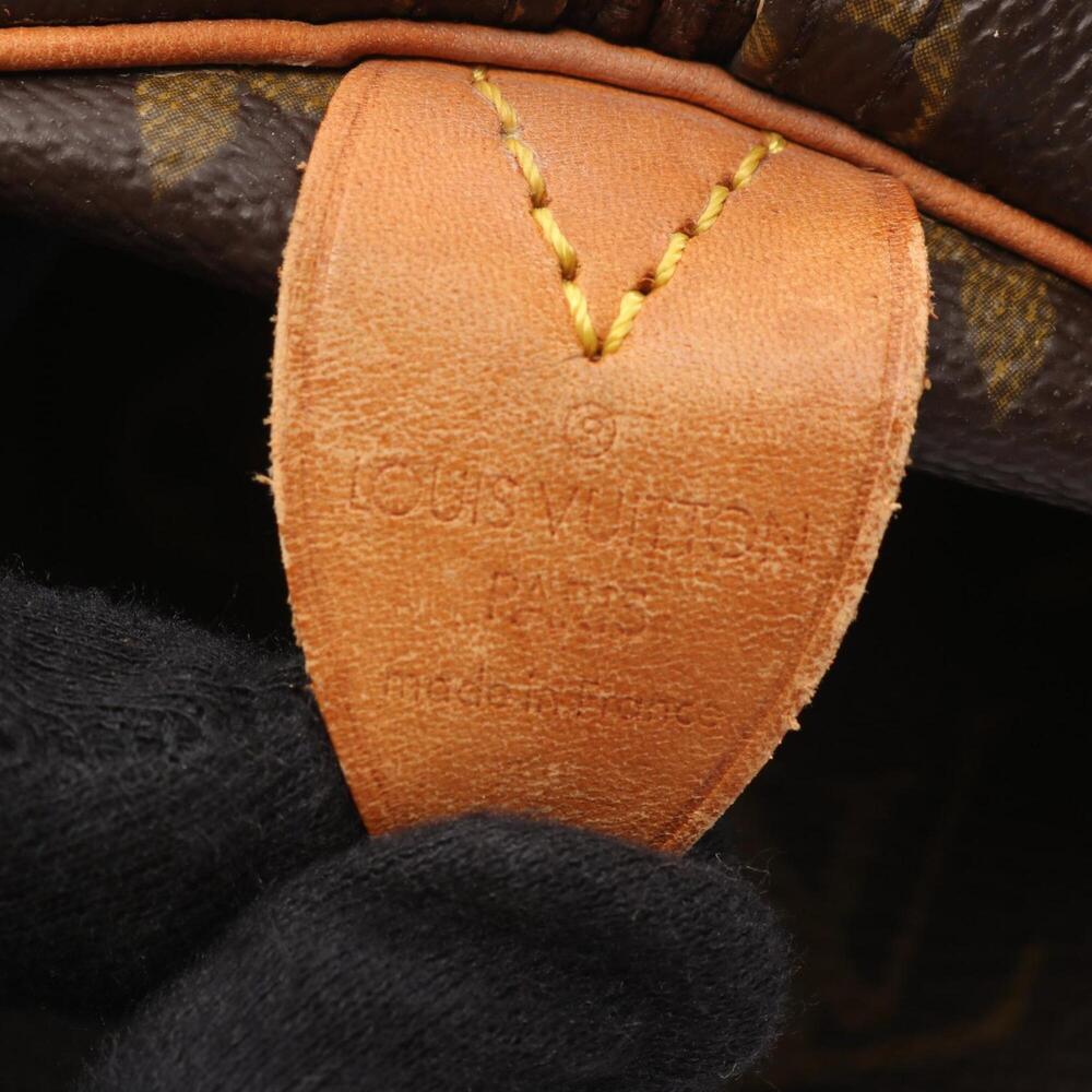 LOUIS VUITTON Brown Monogram Leather Keepall 55 Boston Bag - Picture 4 of 11